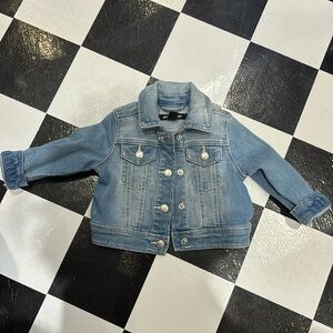 Joe fresh jean jacket with lace heart on the back
